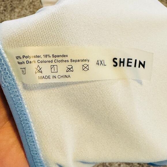 Shein Blue and Orange 2 Piece Swim Dress Plus Size 4XL - Picture 8 of 8